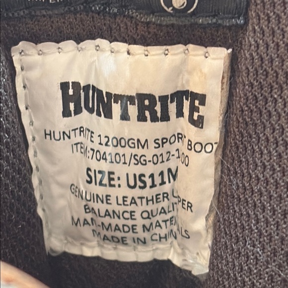 Huntrite waterproof Brown Rugged Leather Boots with Deep Tread Soles 11m main image 5